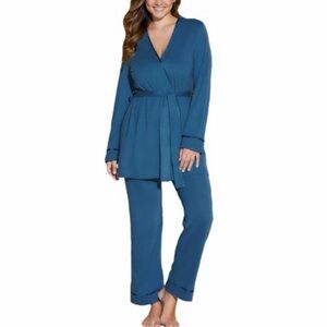 Cosabella Bella Curvy Pima 3 Piece PJ Set (AMORE9862) Medium Malawi